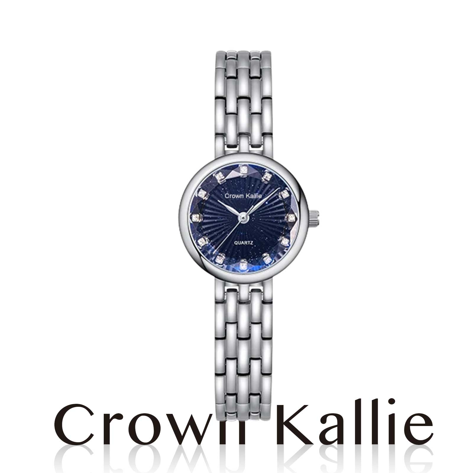 Crown Kallie【蓝晶灵】镶钻满天星系列3D菱镜面设计女士腕表ck8116