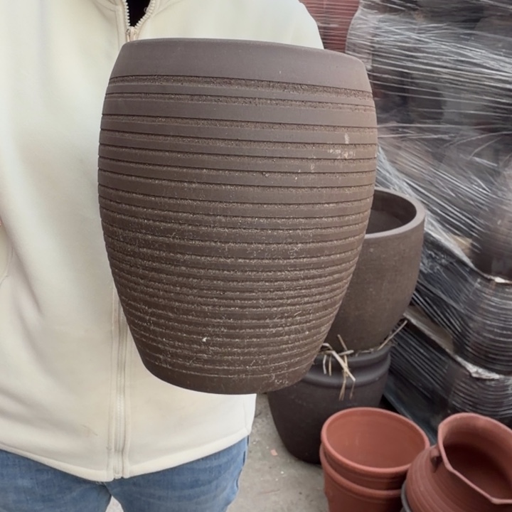 紫砂花盆口20高26宜兴紫砂 