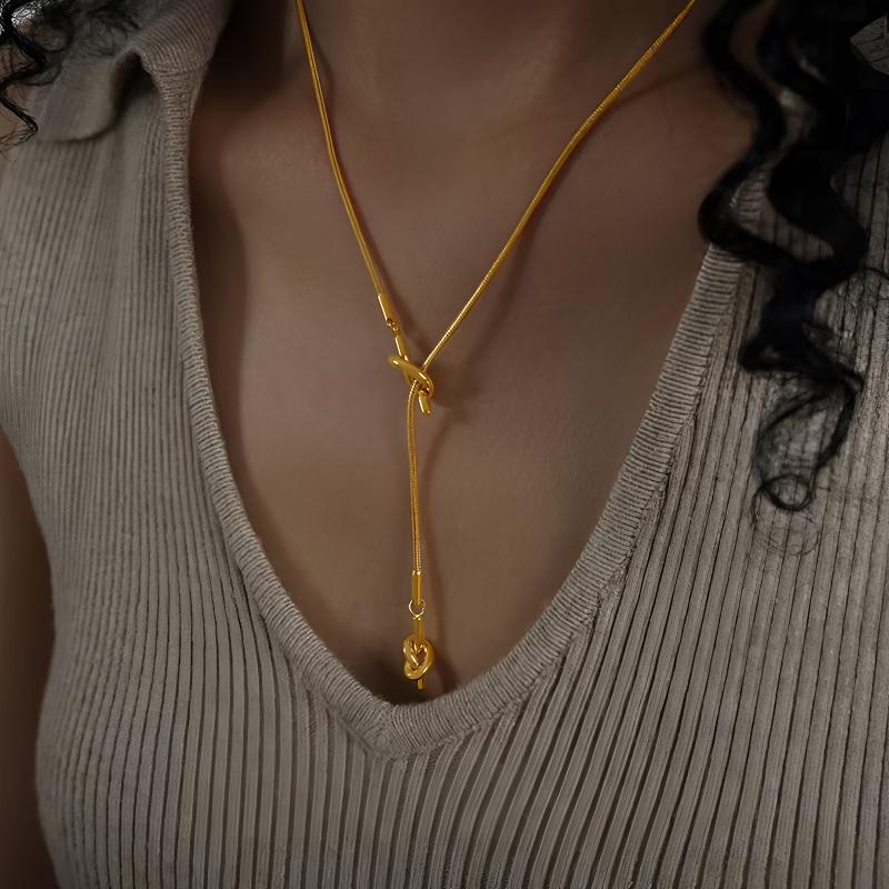 钛钢项链 2025新款可抽拉调节长款毛衣链项链女高级轻奢百搭小众