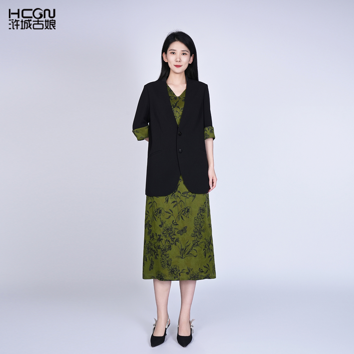 浒城古娘春夏新款高级感洋气锦知香云纱套装HBSS070006HBSS060099