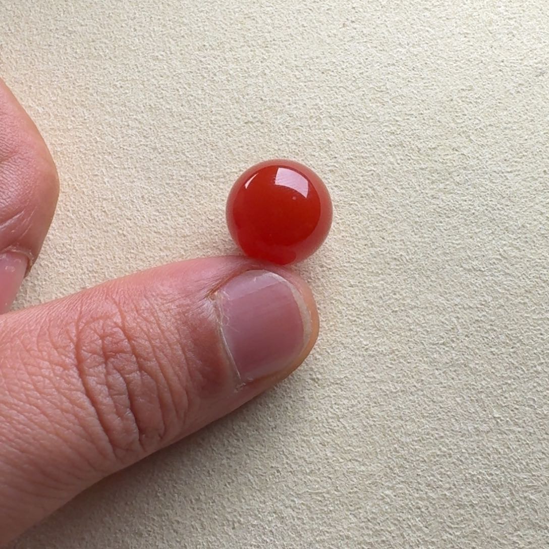 南红玛瑙圆珠14.3辣椒红未镶嵌