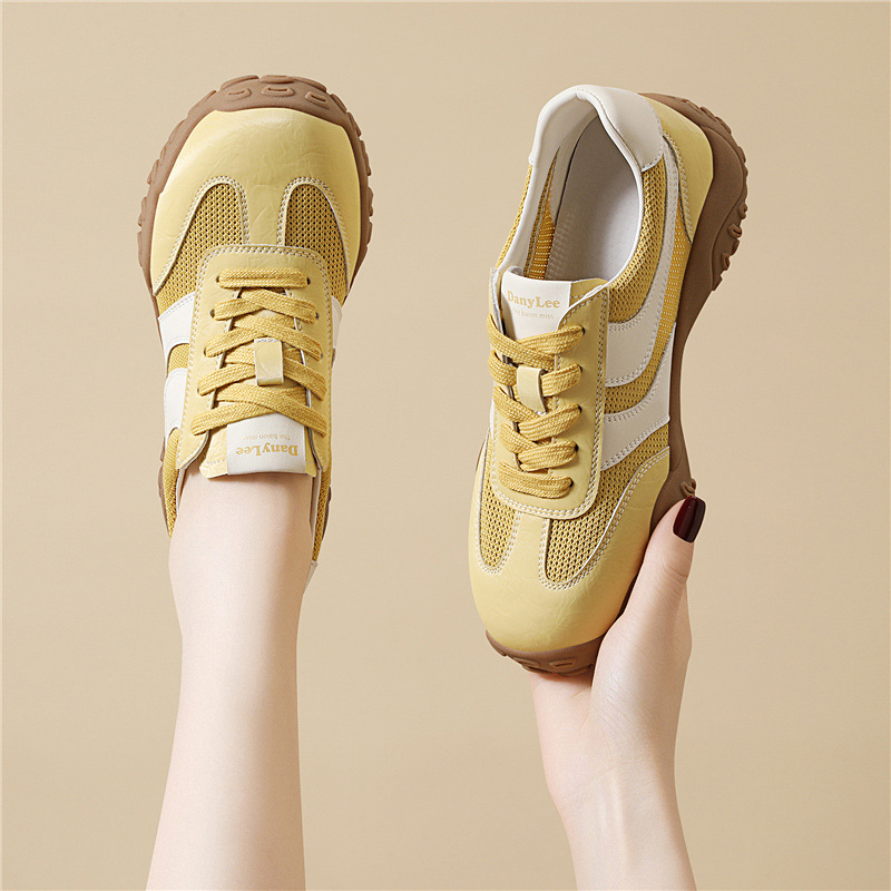 德训鞋女款阿甘鞋百搭2025年春夏季薄款休闲运动爆款厚底小白板鞋