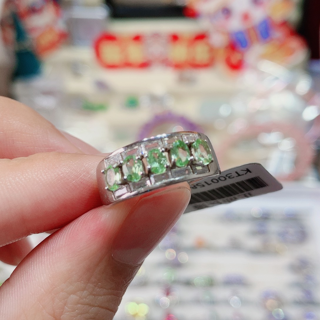 石榴石（沙弗莱）戒指银S925镶嵌