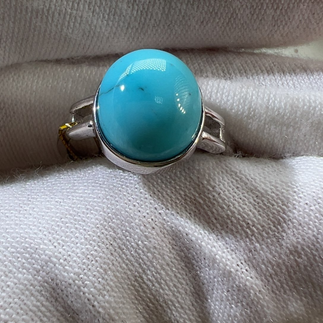 绿松石银S925镶嵌戒指