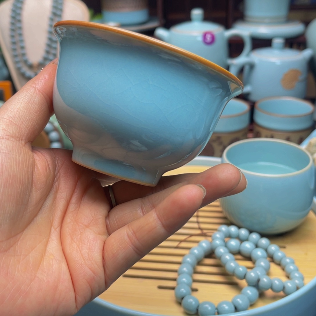 【闪购商品】摆件瓷汝州单壶，壶，壶，杯