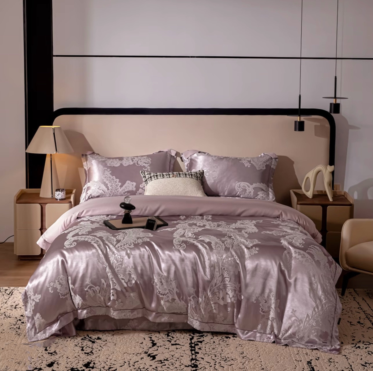 【爆款】欧曼格调-轻奢贡缎提花床上四件套春夏秋冬不滑床-【M421】
