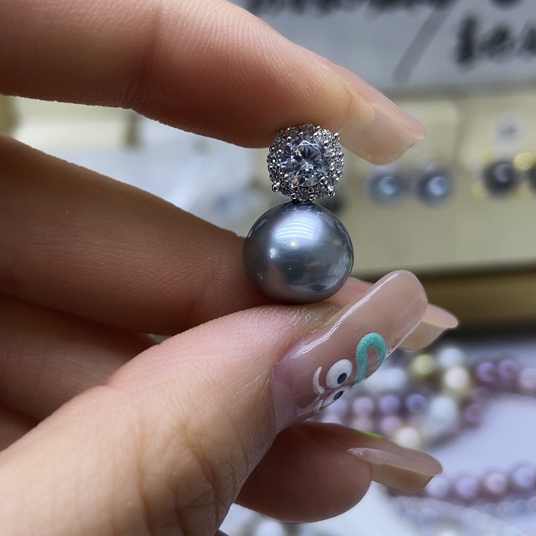 海水珍珠银S925镶嵌颈饰