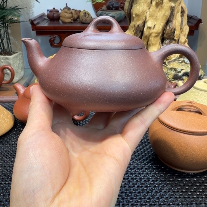 紫砂茶壶底槽清汉棠石瓢200cc特价