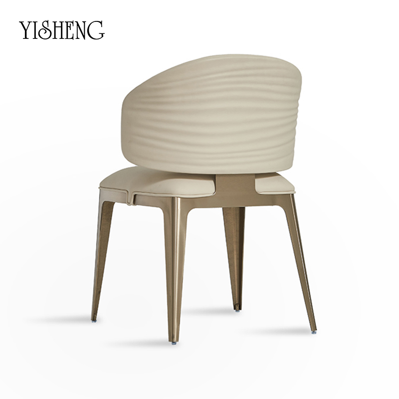 意式极简轻奢波浪纹餐桌椅家用岛台奢石靠背椅咖啡厅售楼部洽谈椅