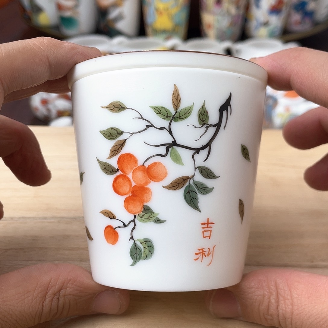 冰种素烧手绘随行杯