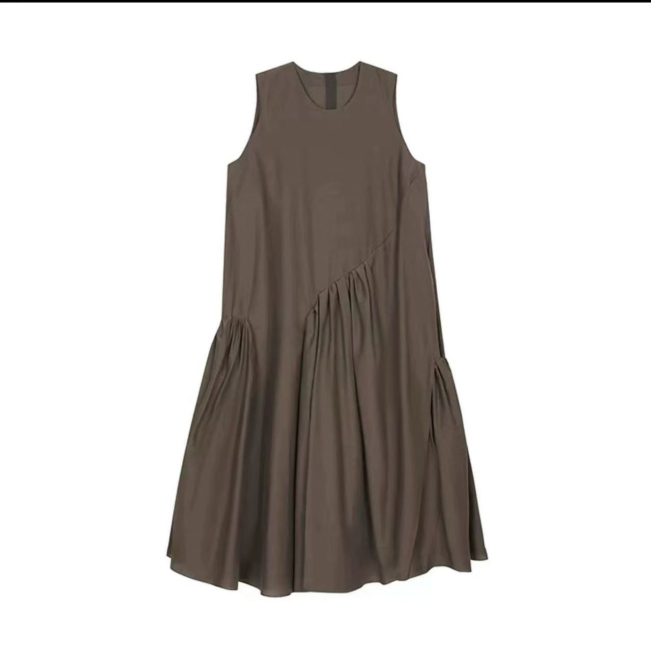 0052无袖套头不规则裙连衣裙蟹