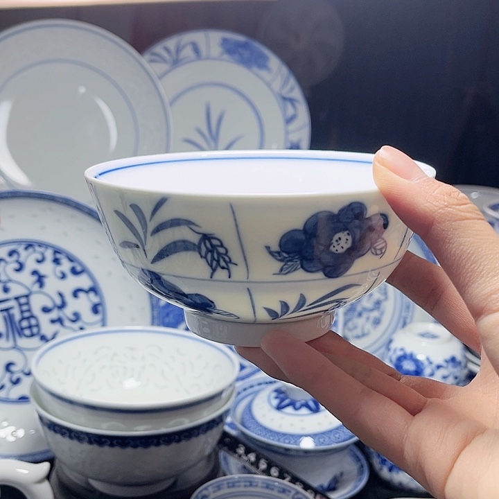 碗手绘木棉花五寸饭碗