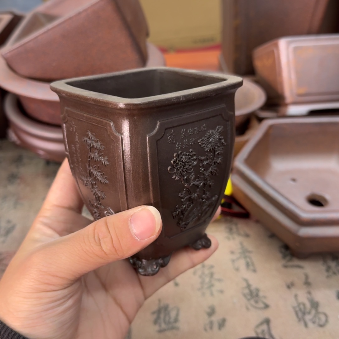 紫砂花盆46号宜兴紫砂正品7x9