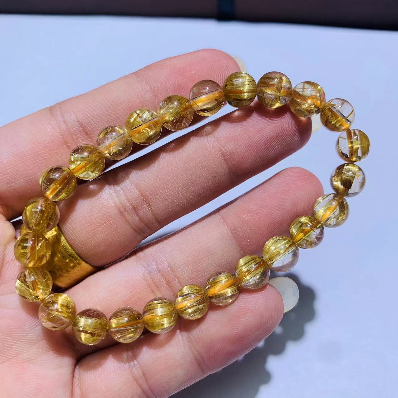 【自选串串】金黄水晶diy手工珠珠ins手串手链盘缠