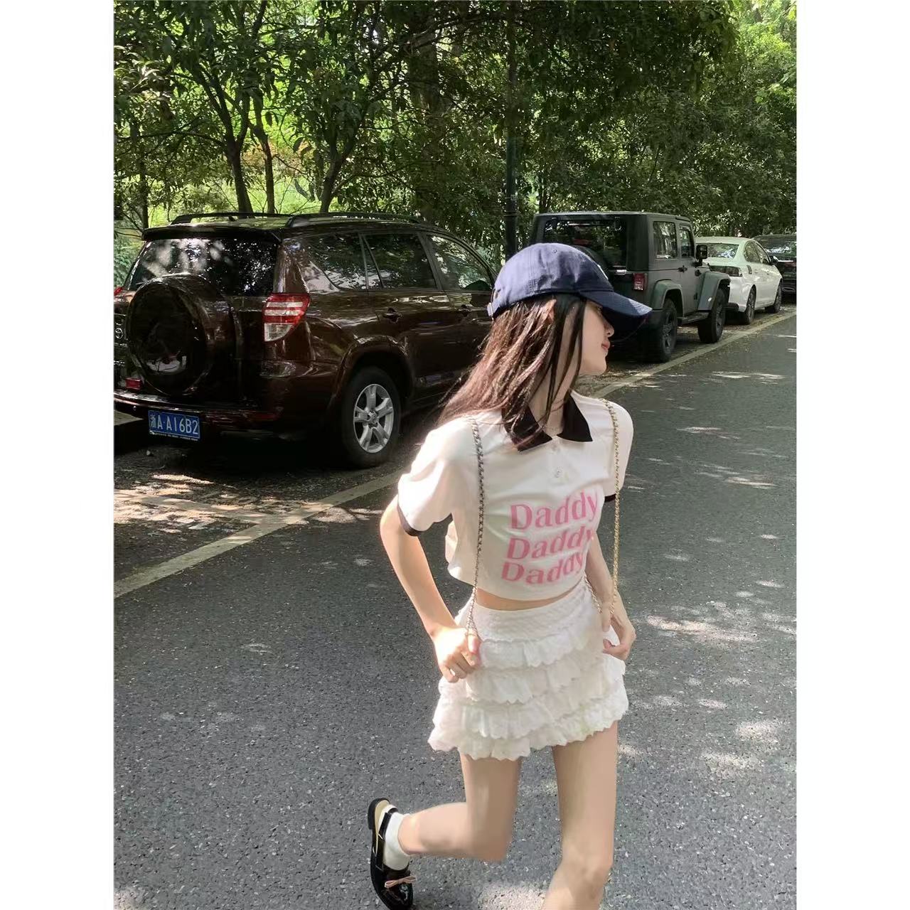 徐秋阳   纯白战神  春季新款百搭时尚休闲显瘦显白短裙9809