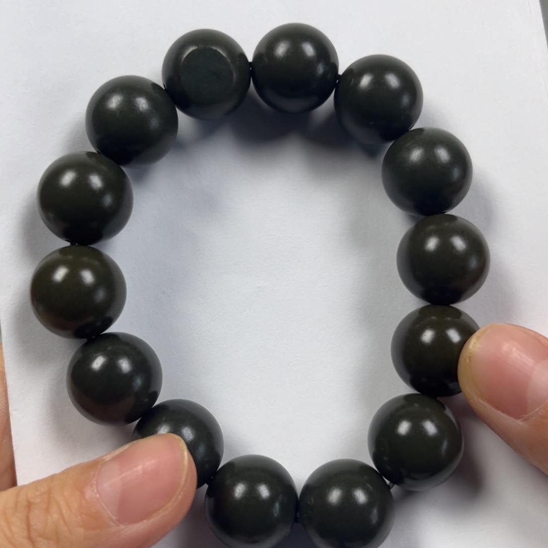 和田玉手链未镶嵌卡16圆珠