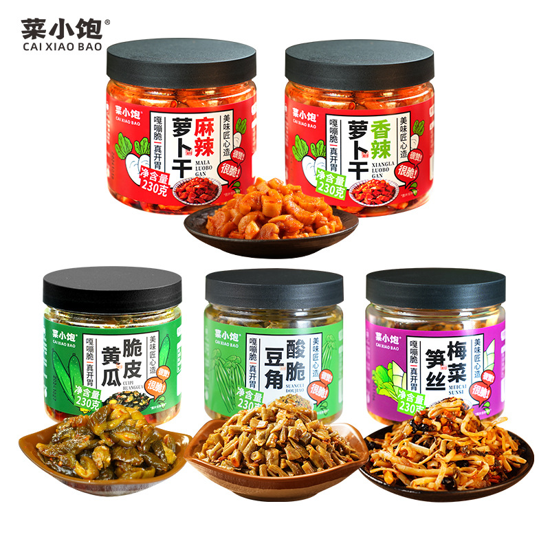 【8瓶组合】菜小饱脆皮黄瓜脆萝卜酸脆豆角梅菜笋丝下饭菜即食咸菜