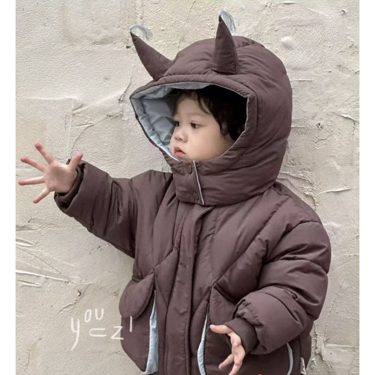 右子深褐色小松鼠厚羽外套65033