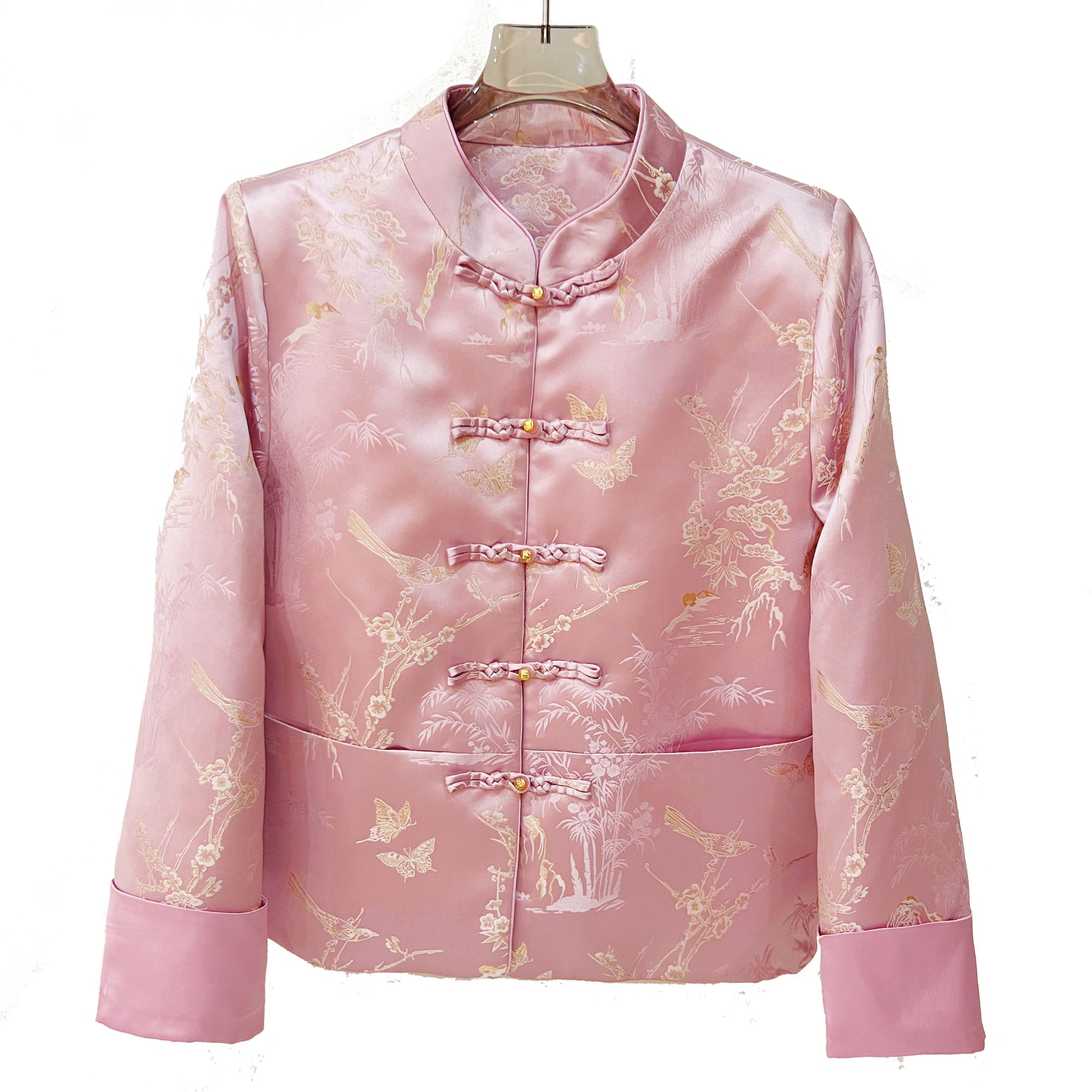 【喜上眉梢】新中式加棉宋锦立领外套女冬季2025新款中国风盘扣上衣