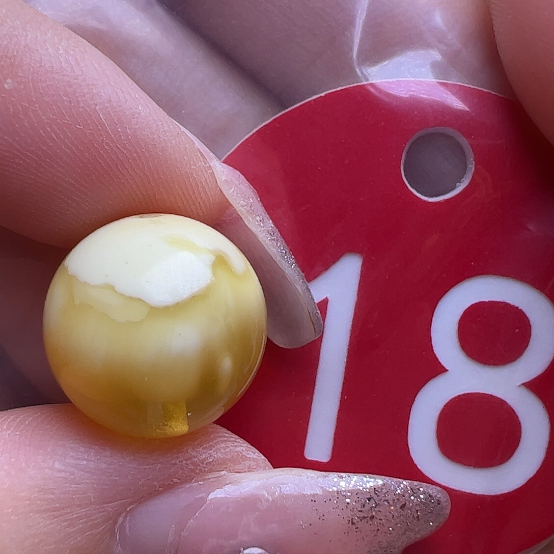 蜜蜡未镶嵌珠宝奇石划痕13.3mm圆珠