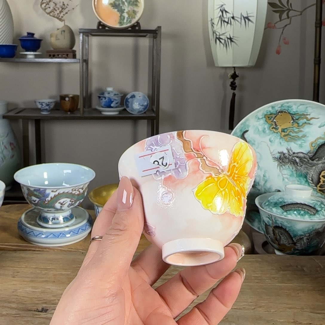 杯景德镇陶瓷柴烧多人