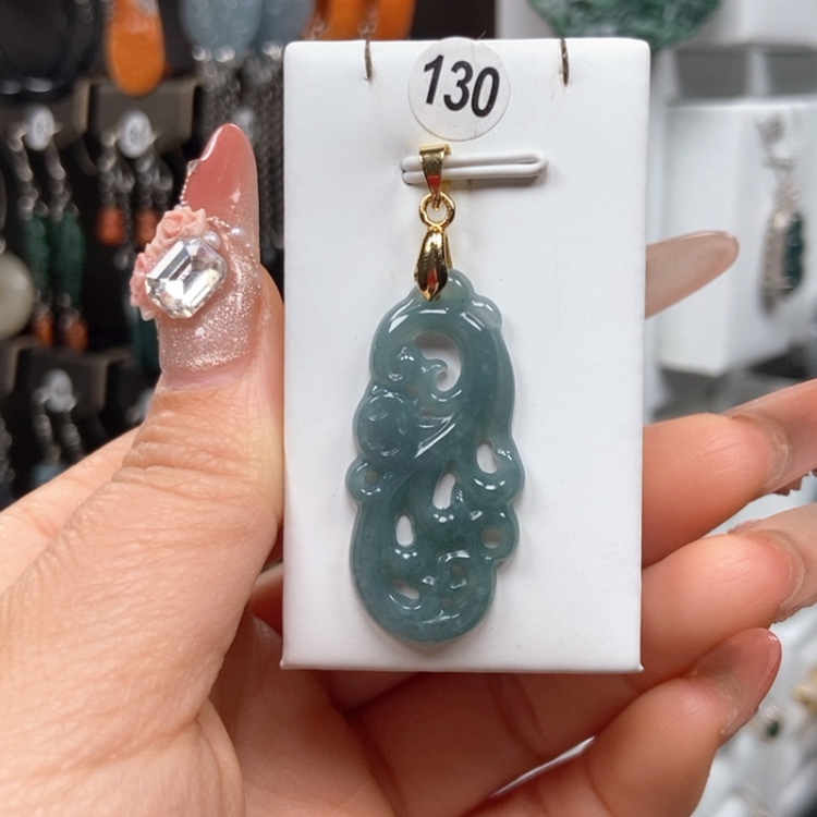 【闪购商品】翡翠耳饰银S925镀金镶嵌