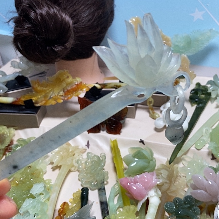 未镶嵌岫玉发簪发簪