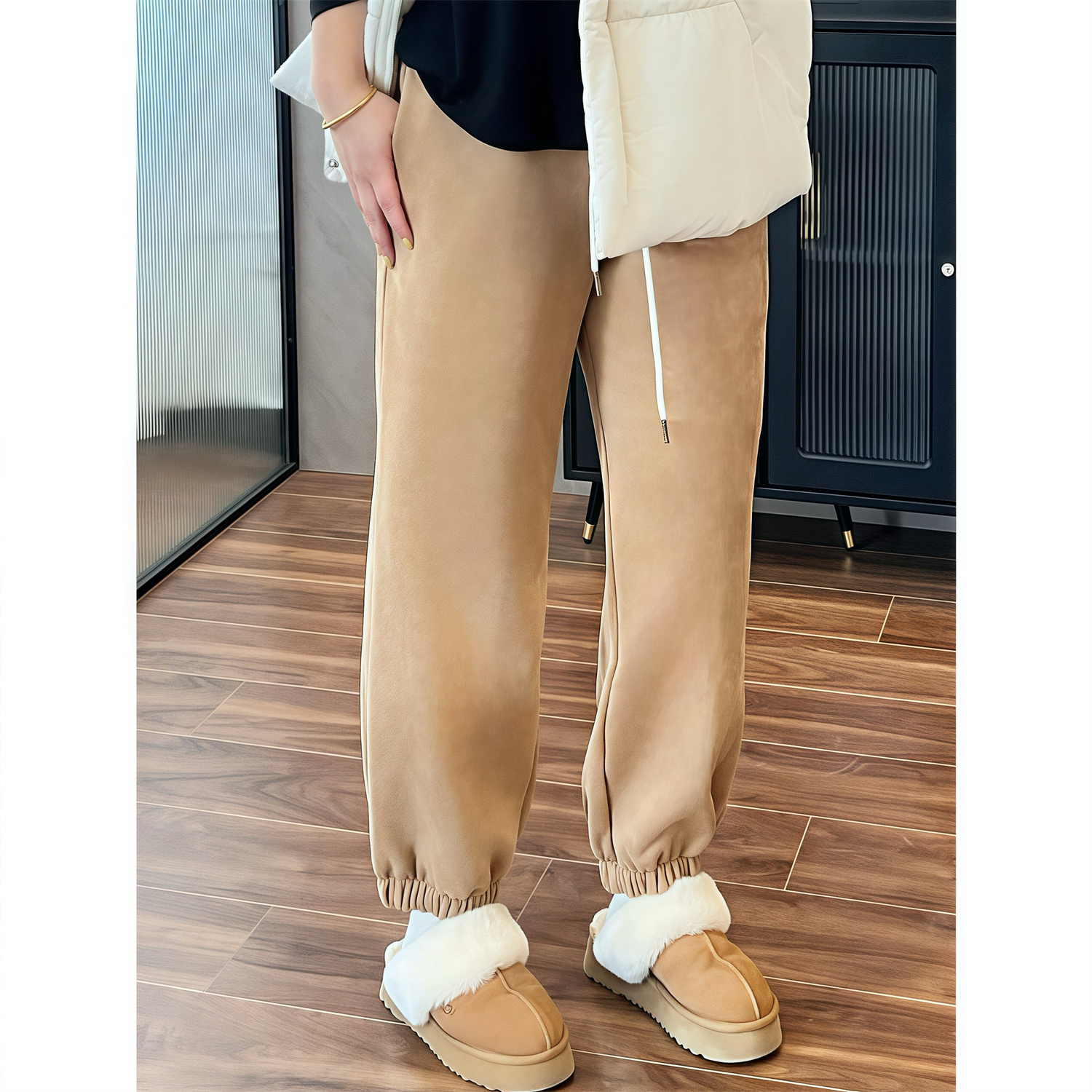 断码捡漏~皮卡迪利 / ins博主街拍加绒休闲裤3370花契200斤-F