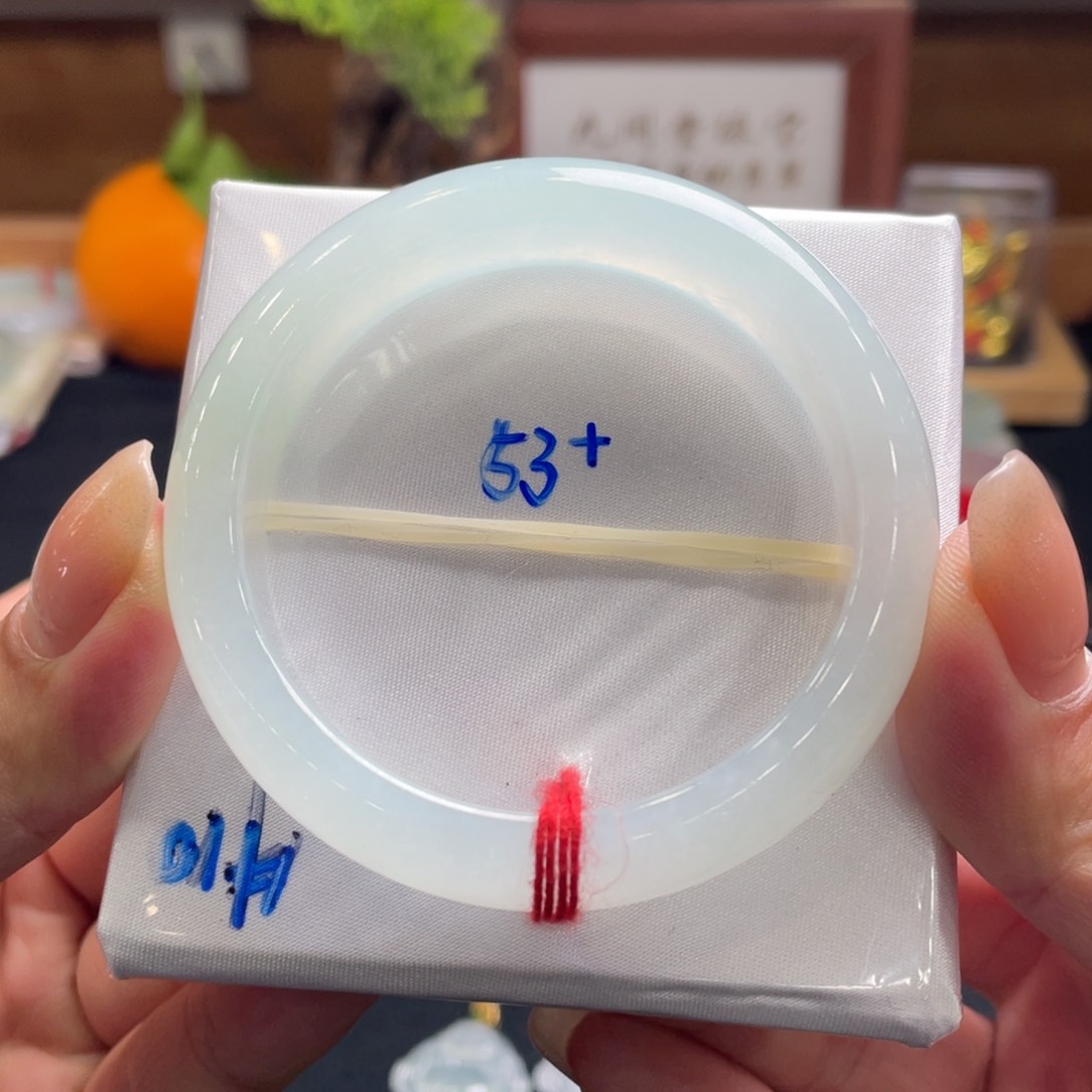 翡翠手镯未镶嵌翡翠53.8正圈