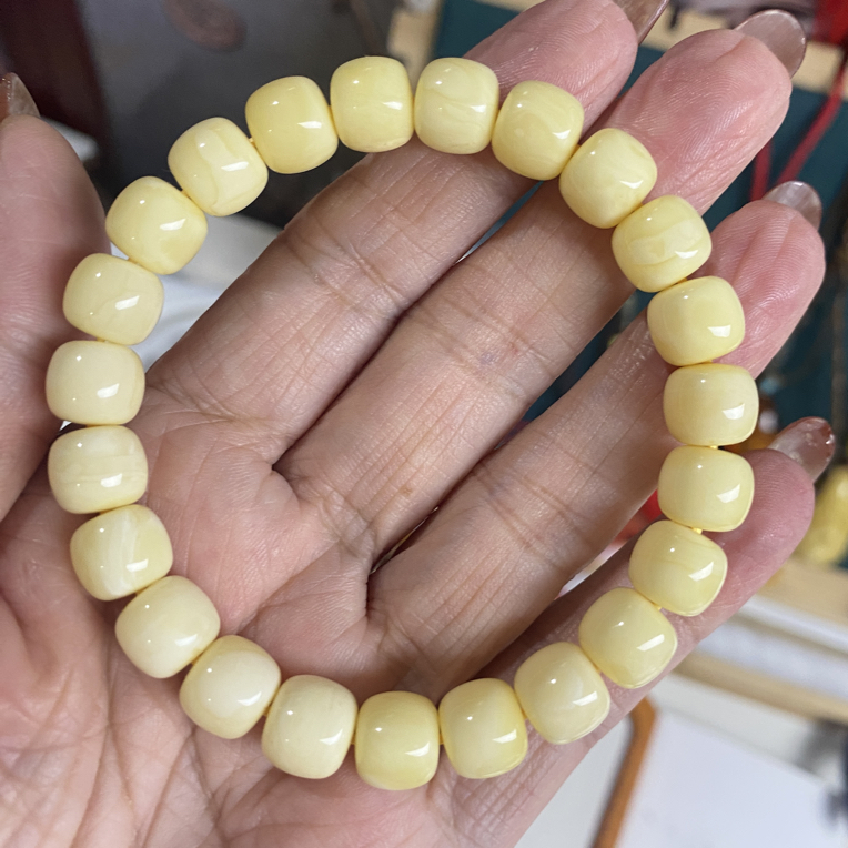 蜜蜡白蜡浓蜡精工老型手串