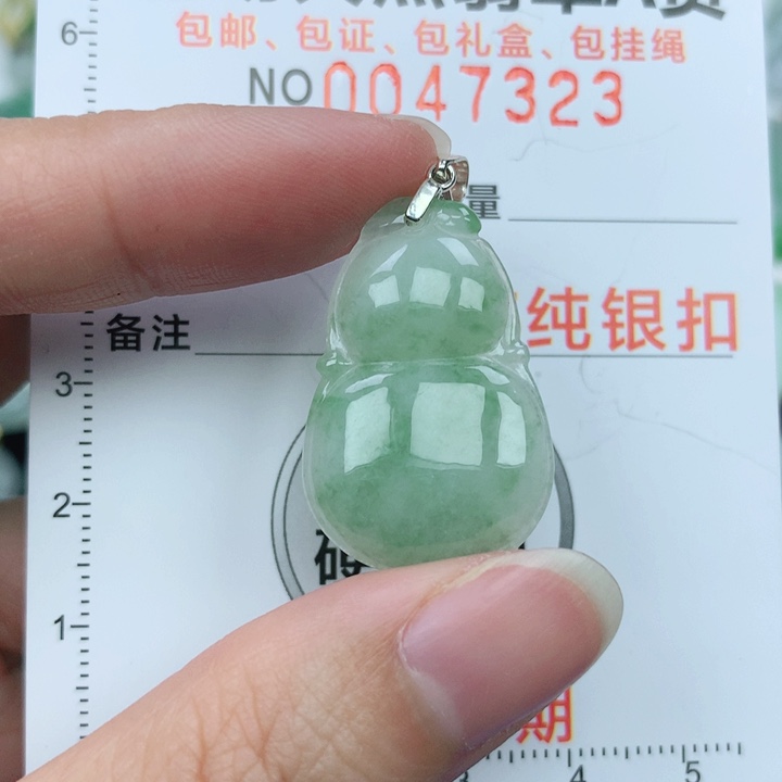 翡翠颈饰银S925镶嵌天然翡翠a货
