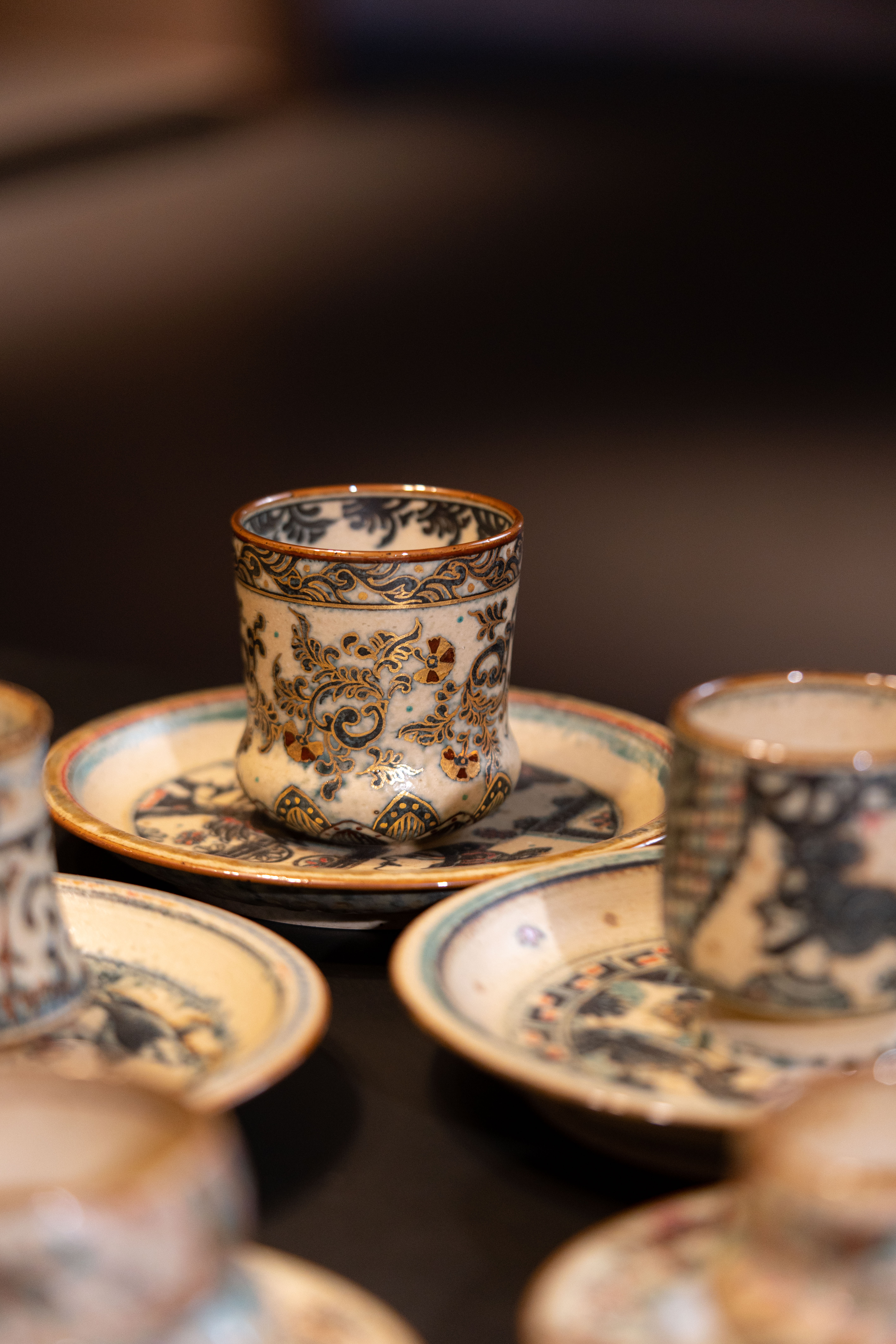 诗瓷集咖啡杯系列 釉上彩描金缠枝纹 ‖ 可乐杯