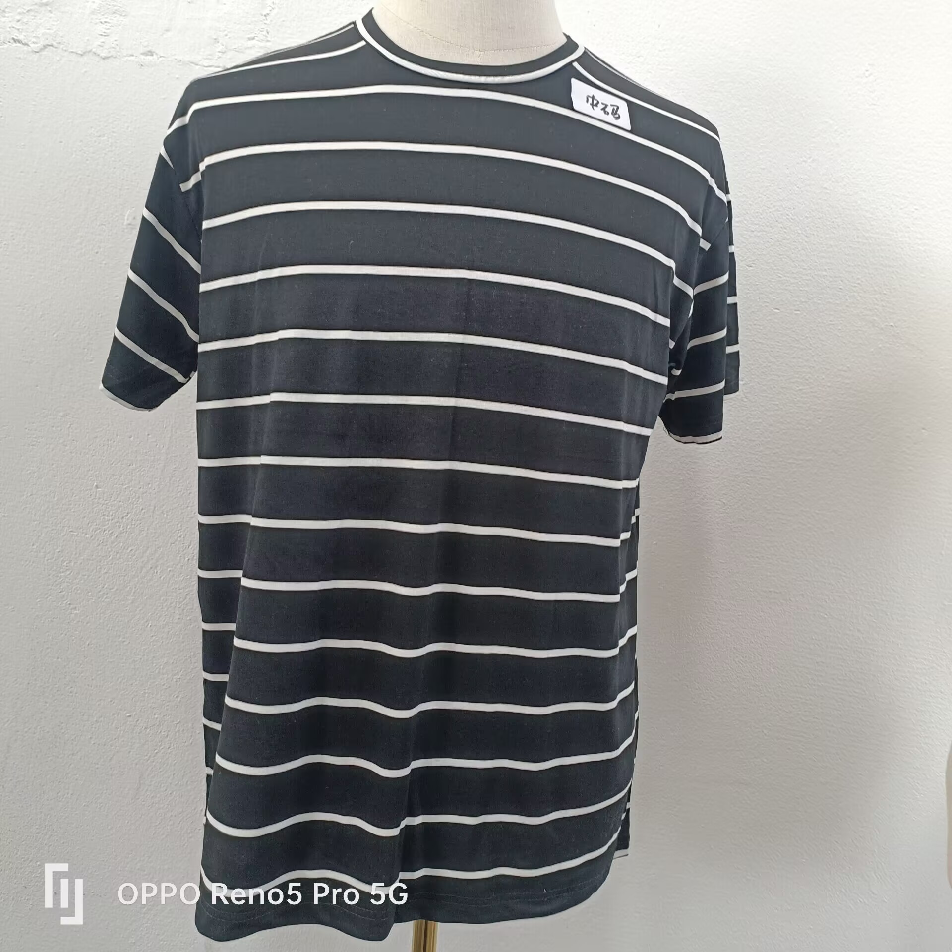 D418  夏季横条条纹短袖圆领T恤衫