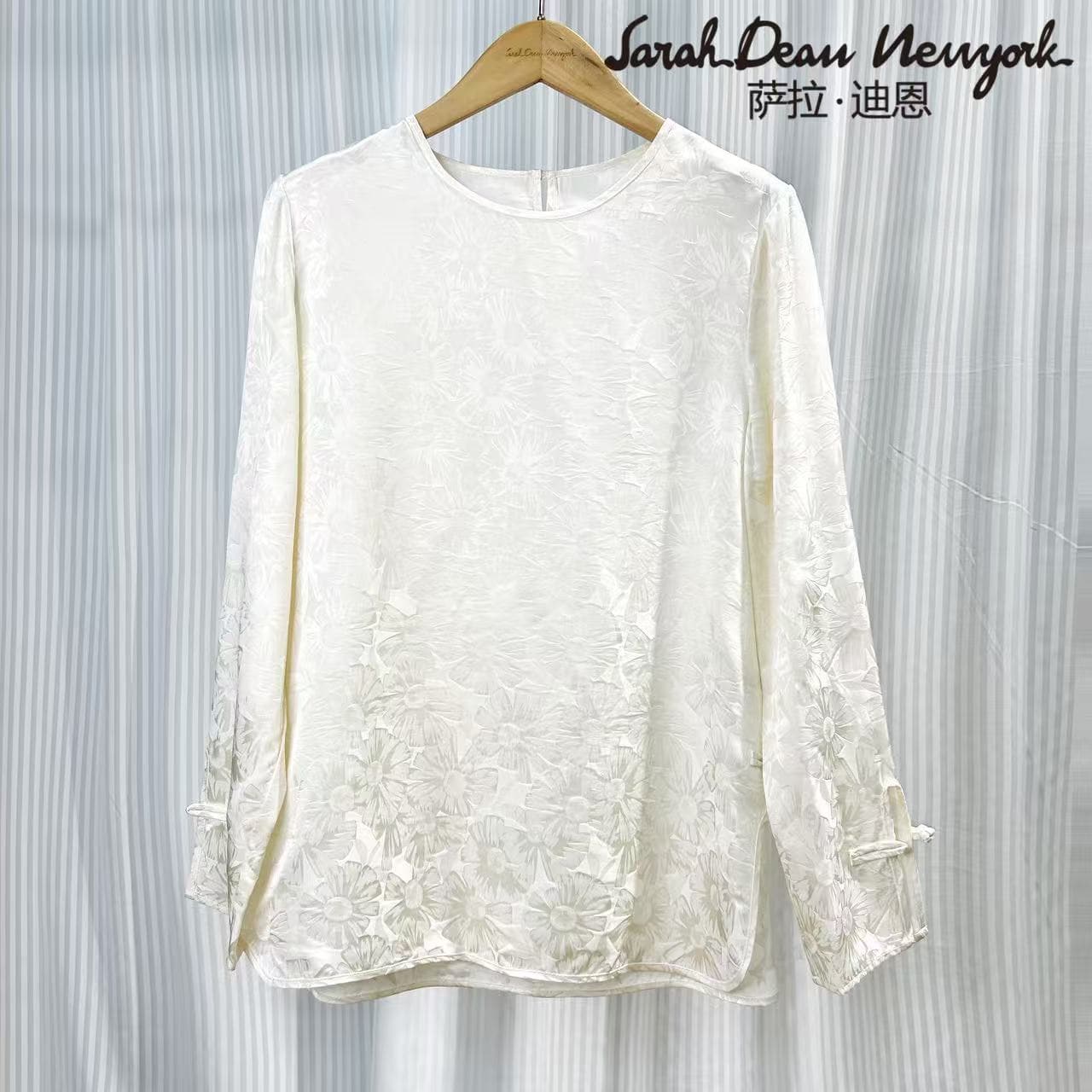 【萨拉迪恩】“花海”高端气质休闲优雅华丽潮流衬衫长袖