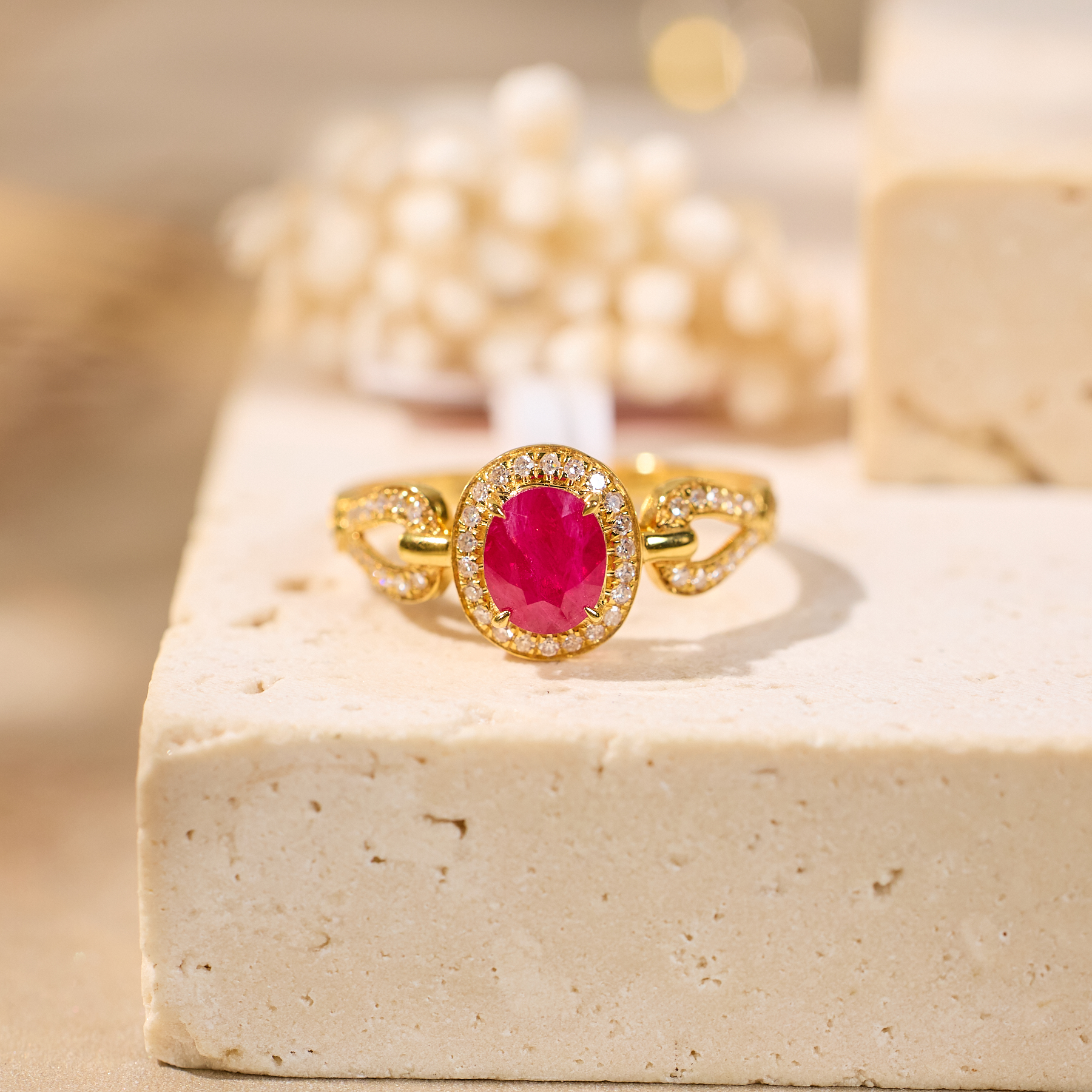 【歪歪】上上签*红宝石戒指*18K金镶嵌（多样性发一）XB-Q0001