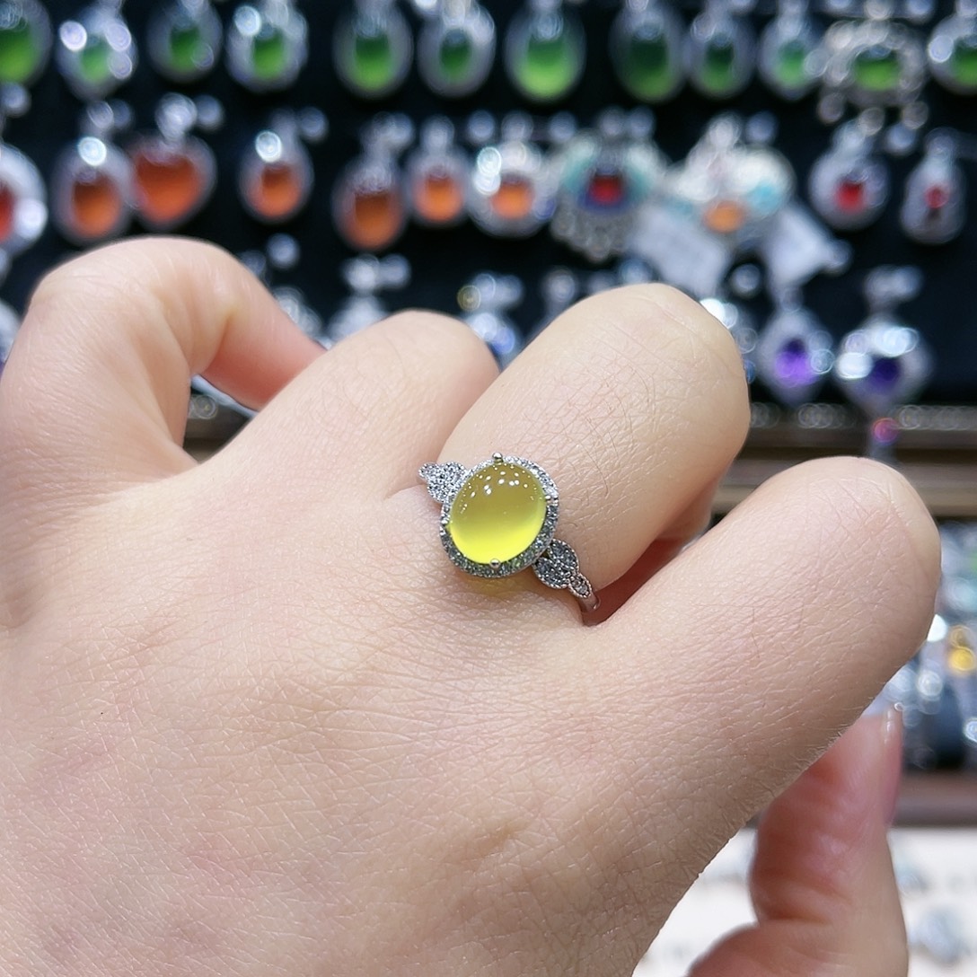 水晶戒指银S925镶嵌