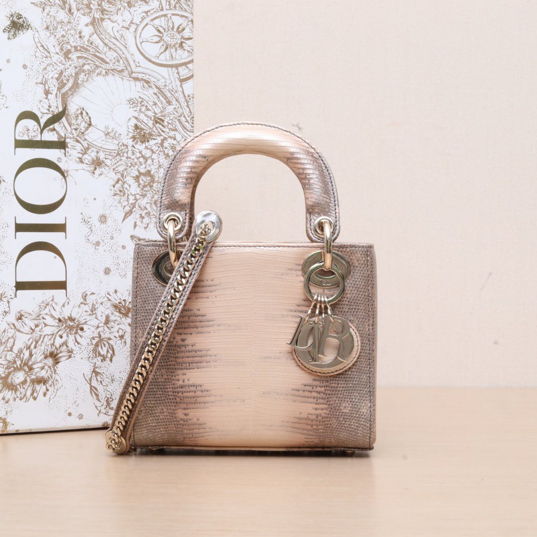 99新 DIOR/迪奥 【娇】单肩包 三格 玫瑰金浅金扣2022 P215970110