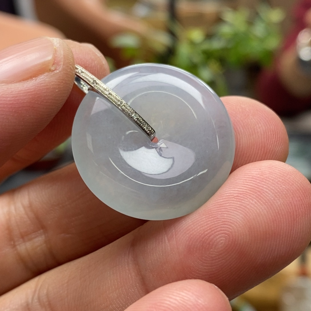 翡翠颈饰18K金镶嵌挂件