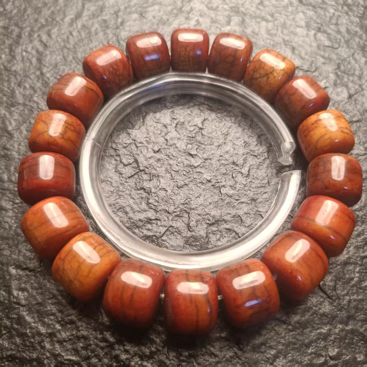 卡14*12+-素串 伊荣阁-精品老料牦牛骨手串【文玩五哥探宝】