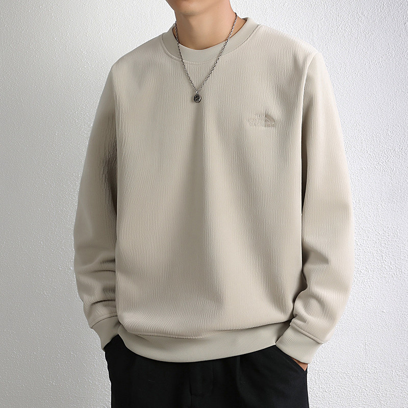 2025秋冬季加绒男士青少年百搭针织衫加厚潮流休闲长袖毛衣6653