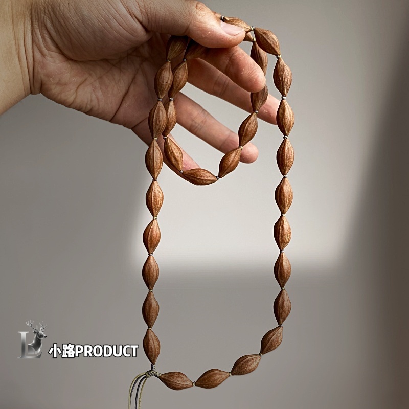 【鸡血核项链】  12mm 爆红 33颗 玉华包浆超快 原生橄榄核树