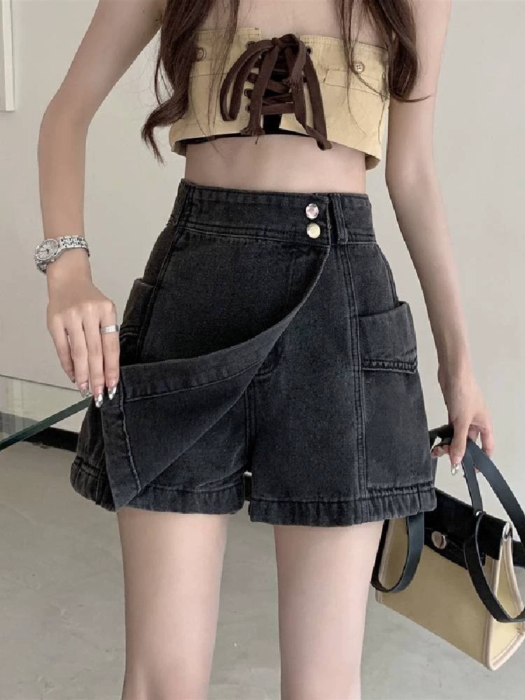 复古高腰牛仔裙半身裙女款爆款2025新款裤裙显瘦遮肚子藏肉A字裙