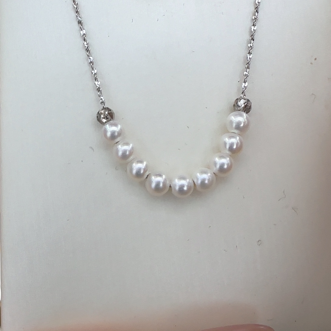 颈饰银S925镶嵌淡水珍珠