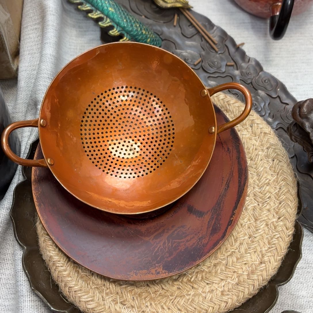 再***春小锅茶漏纯铜。   