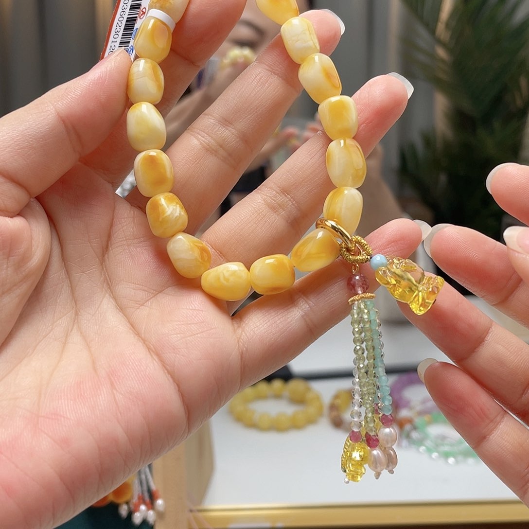 未镶嵌琥珀裸石蜜蜡手串