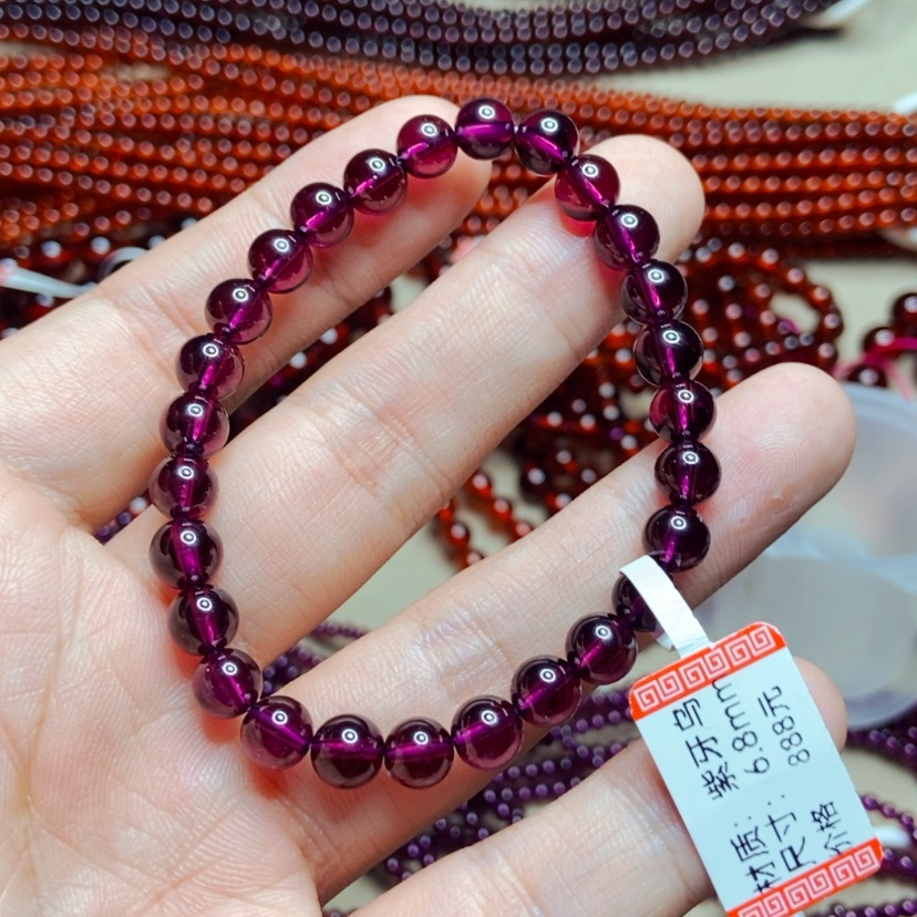 【闪购商品】未镶嵌手链石榴石6.8毫米