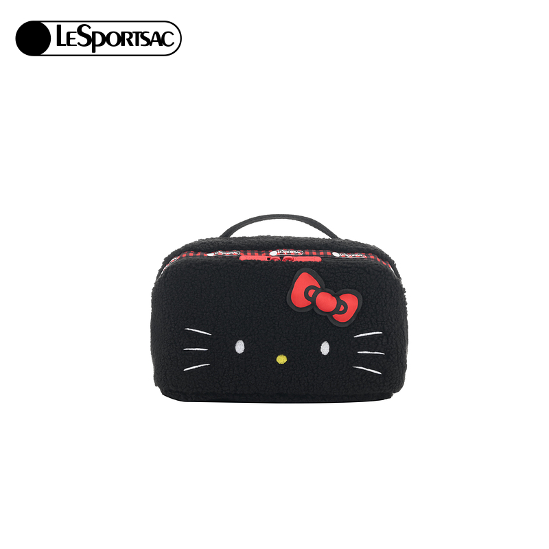 LeSportsac乐播诗HelloKitty系列可爱毛绒凯蒂猫大容量手拿化妆包
