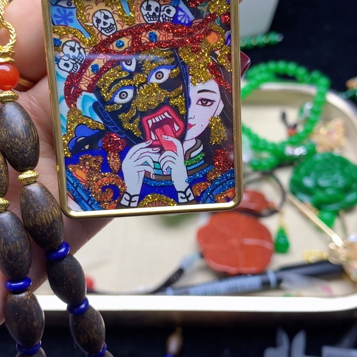 玛瑙/玉髓颈饰合金吊坠