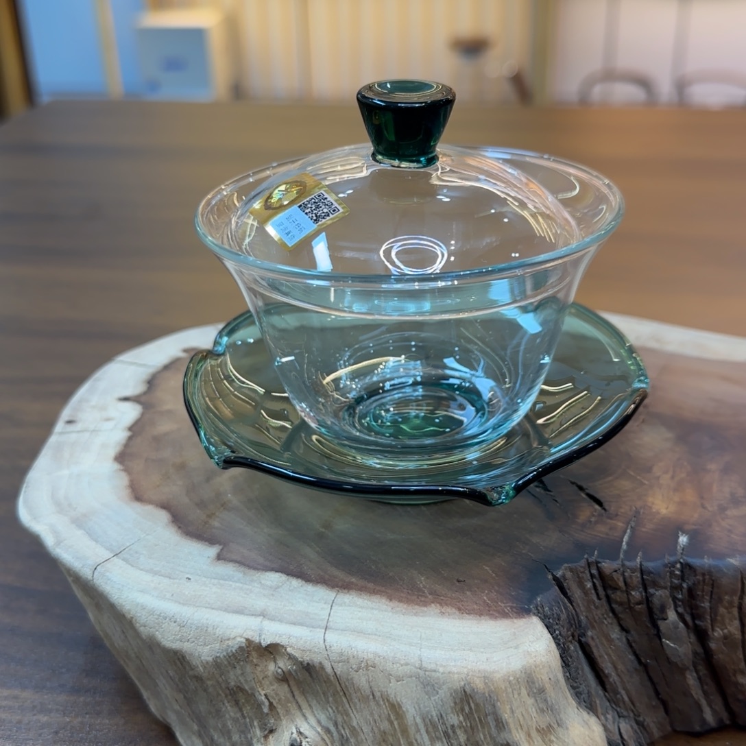 禾器荷叶盖碗墨绿色