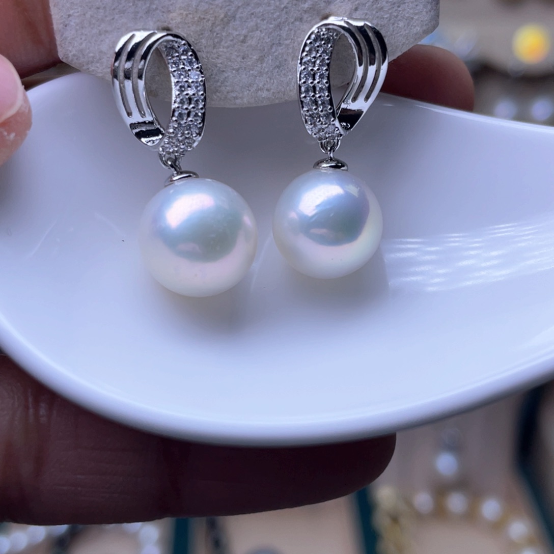 淡水珍珠耳环未镶嵌